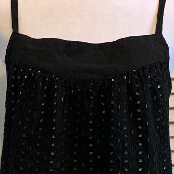 Roxy Black Cotton Eyelet Fully Lined Sundress w/Adjustable Straps size M - Picture 7 of 8